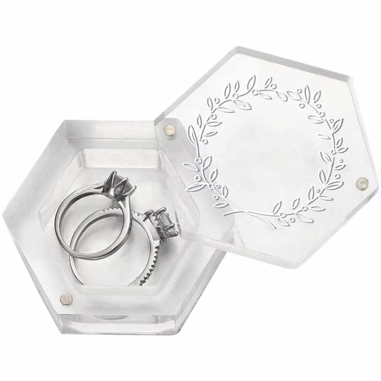 Acrylic Gift Box Custom Printed Jewelry Storage Cosmetics Ring Acrylic Boxes for Gifts