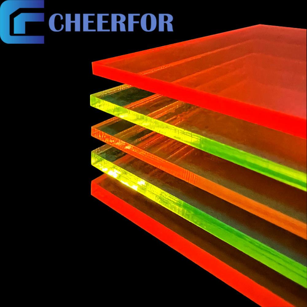Wholesale 4x8ft 3mm 5mm 8mm PMMA Plastic Glossy Colorful Cast Fluorescent Acrylic Sheet