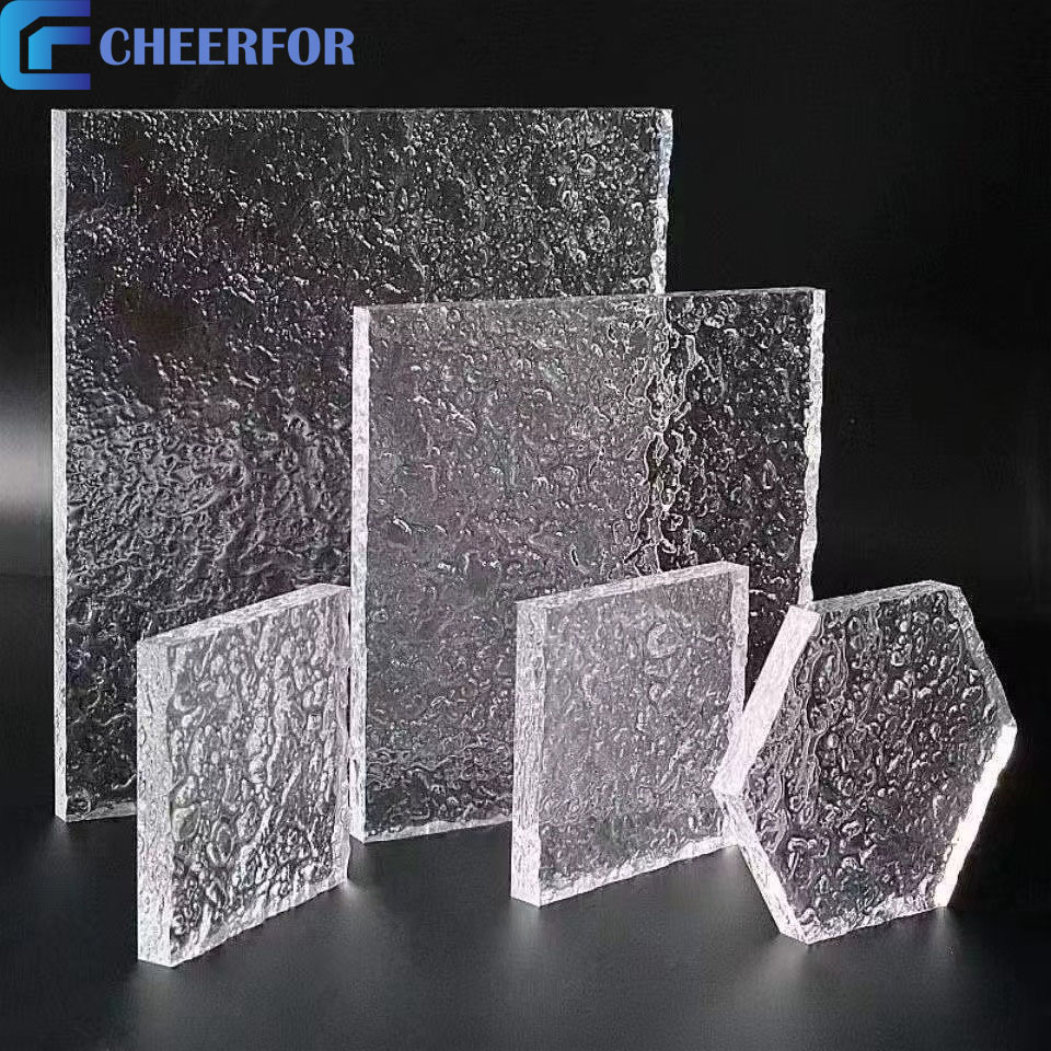 Clear and Color Water Ripple Acrylic Sheet Convex Board for Hotel Decoration Custom Cutting Processed