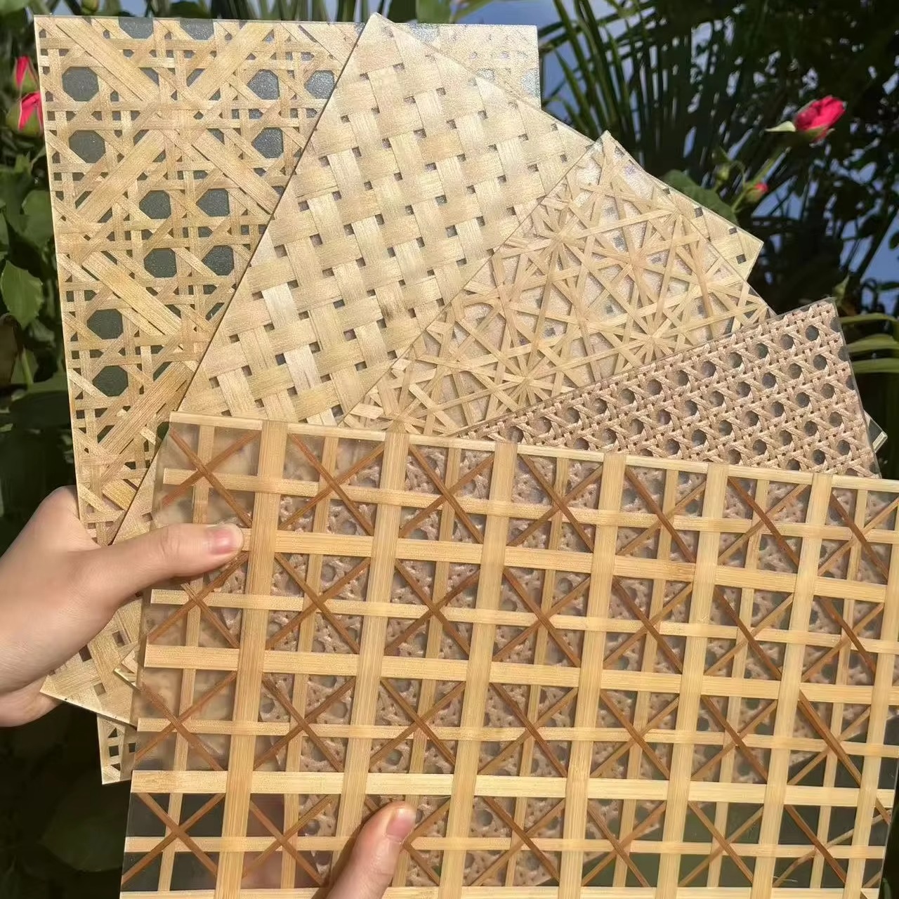 Glass-like Bamboo & Rattan Woven Resin Panel - Ideal for Room Divider & Interior Design