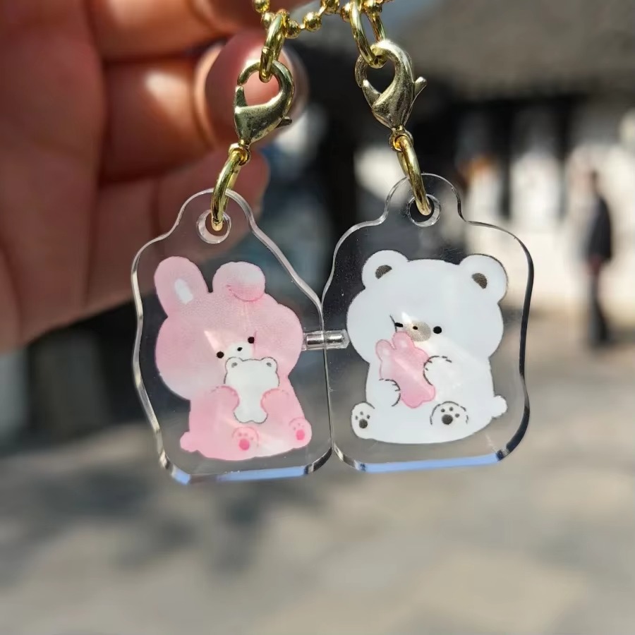 Promotion Custom Printed Acrylic Anime Magnetic Charms Anime Clear Magnet Inside Acrylic Charms