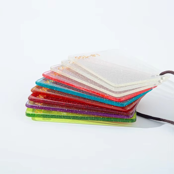 3mm UV Glitter Cast Acrylic Sheets 600*1000mm Wholesale Marble Patterned Chunky Glitter with Cutting Service for Laser Cutting