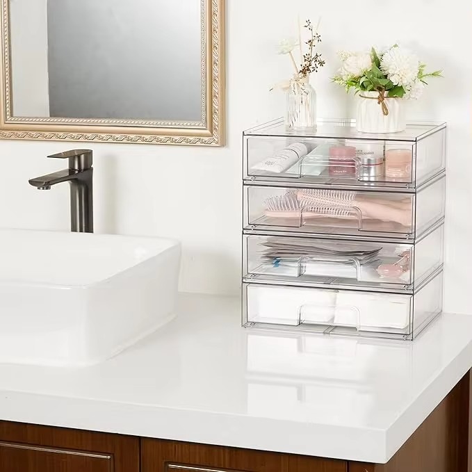 Clear Acrylic Rectangle Flexible Modern Polished  CHEERFOR  Jewelry Box with Clear Acrylic Material