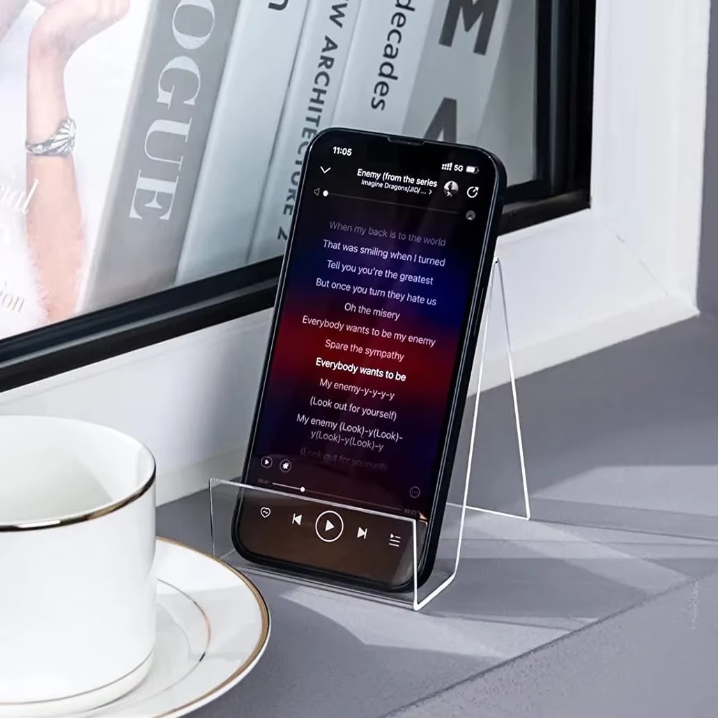 Eco-Friendly Clear Acrylic Flexible Book Stand and Display Rack for Photo Albums and Tools Bedroom Use