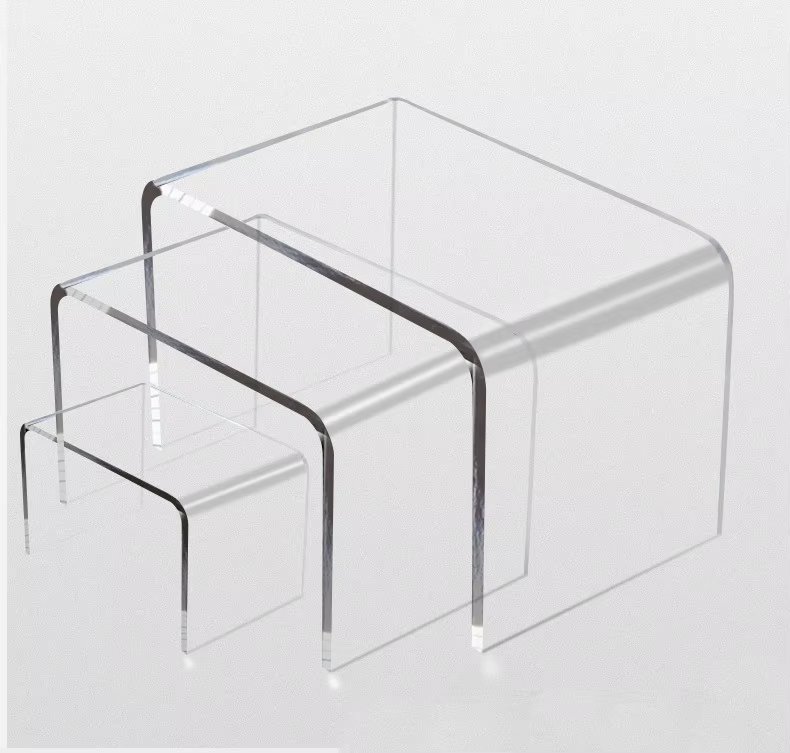 Customized 3mm Clear Acrylic Flexible Display Risers Sheet for Office Organizer
