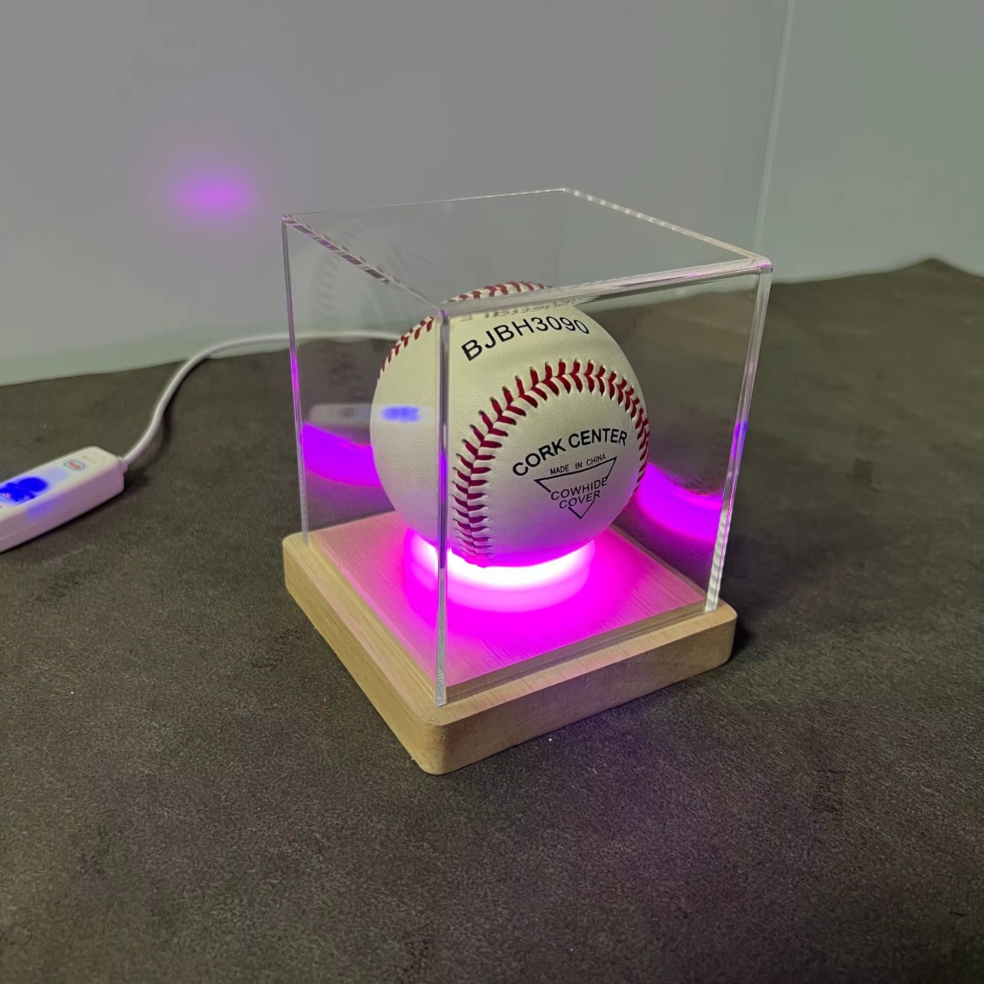 Neon Show Case for Base Ball Acrylic Plastic Sheets Display Case