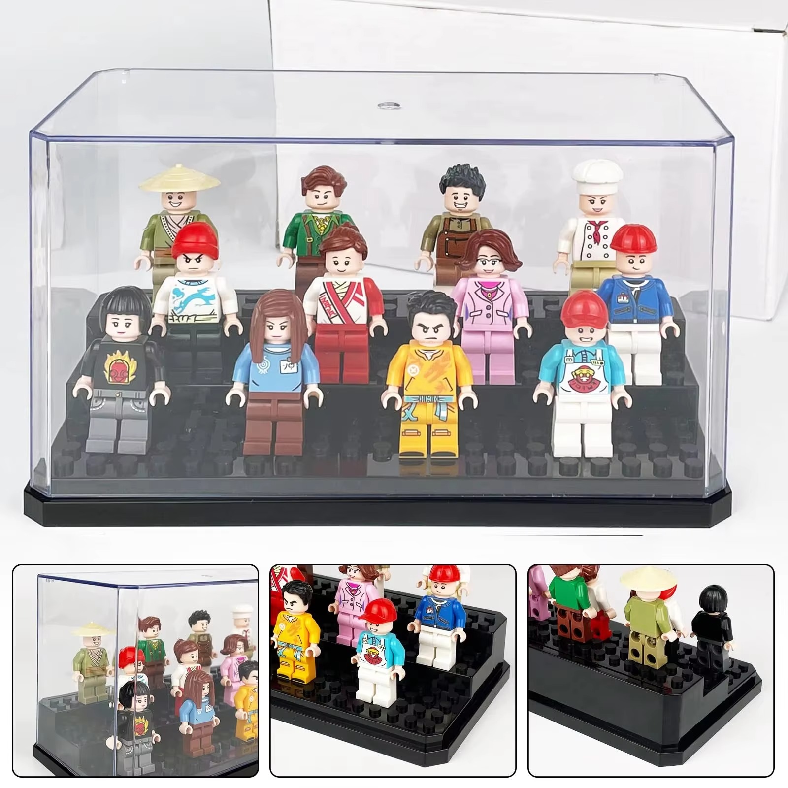 Acrylic Stackable Dustproof Building Block Display Box Minifigures Display Case for Lego Action Figure Toys Storage